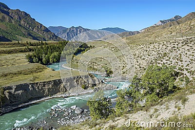 The Chuya river in the Altai mountains Stock Photo