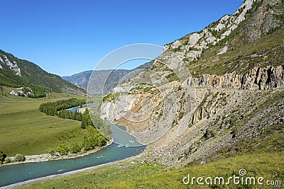 The Chuya river in the Altai mountains Stock Photo