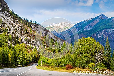 Chuysky tract, autumn in the Altai Stock Photo