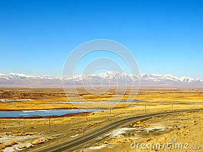 Chuysky Tract - the road to Mongolia Stock Photo