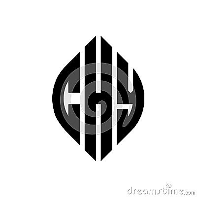 CHY circle letter logo design with circle and ellipse shape. CHY ellipse letters with typographic style. The three initials form a Vector Illustration