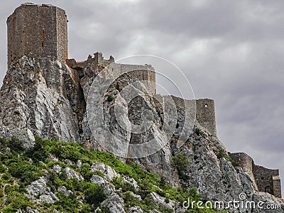 ChÃ¢teau de QuÃ©ribus, Aude, France Editorial Stock Photo