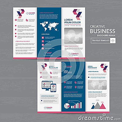 Tri fold Brochure Mock up Background abstract business Leaflet Flyer vector design presentation layout a4 size Vector Illustration