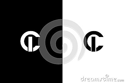 CI, IC Letter logo design template vector Vector Illustration