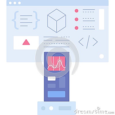 CI tool comparison icon vector coding programming Vector Illustration