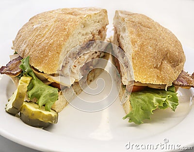 Ciabatta bread blt sandwich Stock Photo