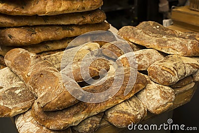 Ciabatta bread loaves Stock Photo