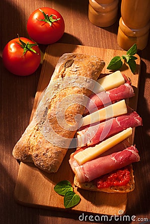Ciabatta sandwich Stock Photo