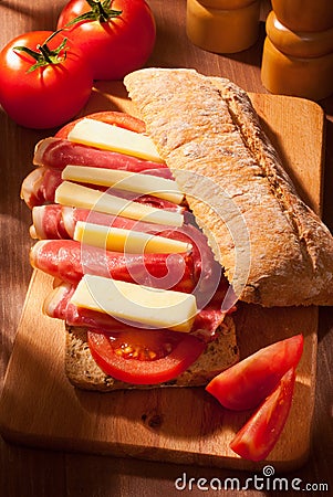 Ciabatta sandwich Stock Photo