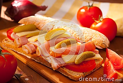 Ciabatta sandwich Stock Photo