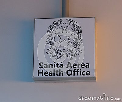 Italian Ministry of Health sign Stock Photo