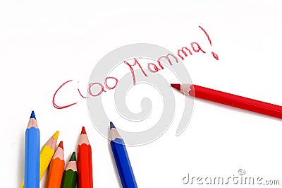 Ciao mamma drawing Stock Photo