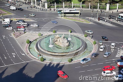 Cibeles Fountain at Cibeles Square in Madrid Stock Photo
