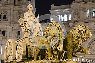Cibeles Fountain in Madrid, Spain Stock Photo