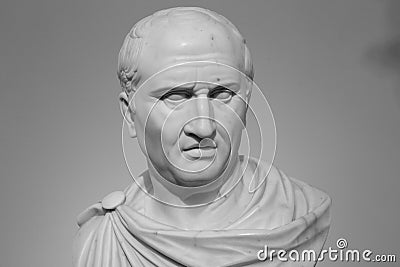 Cicero, the greatest ancient roman orator, marble statue in front of Rome Old Palace of Justice, made in 19th century Stock Photo