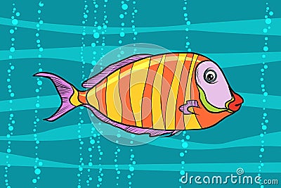 Cichlid aquarium fish Vector Illustration