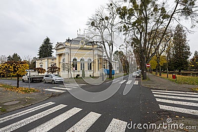 Ciechocinek, kujawsko-pomorskie / Poland - November, 17, 2020: A park in an autumn scenery in a small town. A place of relaxation Editorial Stock Photo