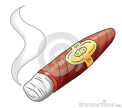 Cigar Cartoon Illustration