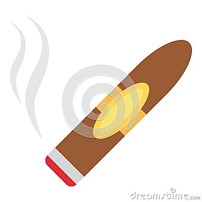 Cigar icon, flat style Vector Illustration