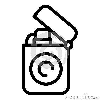 Cigar lighter icon outline vector. Smoke tobacco Vector Illustration