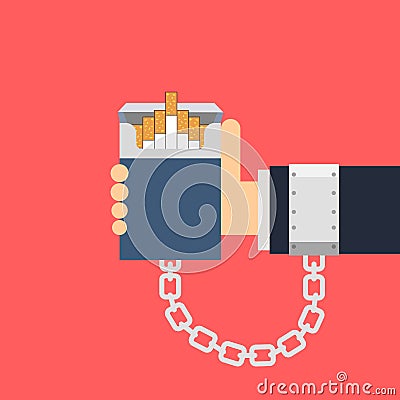 Cigarette addiction Vector Illustration