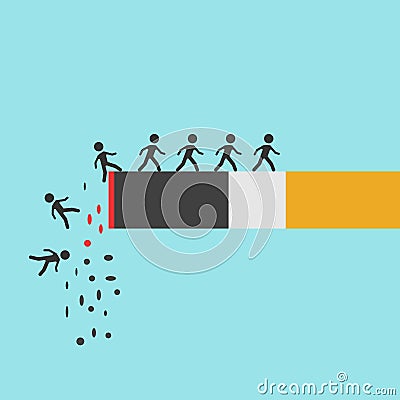 Cigarette burning with people Vector Illustration