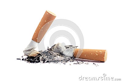 Cigarette butts Stock Photo