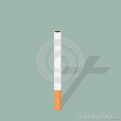 Cigarette with cross Vector Illustration