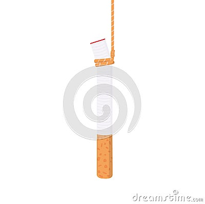 Cigarette cross shadow with rope Vector Illustration