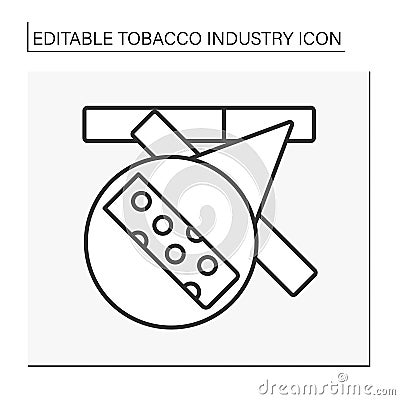 Cigarette filter line icon Vector Illustration