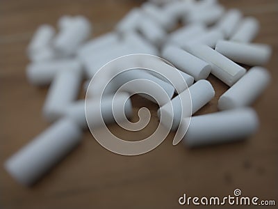 cigarette filter with partially blur image Stock Photo