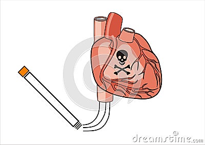 Cigarette and Health Vector Illustration