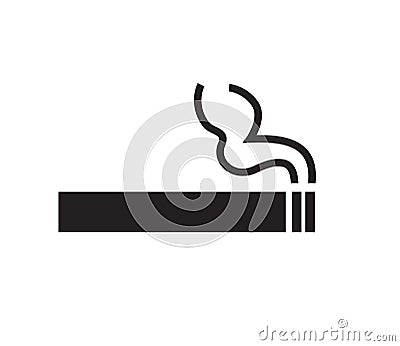 Cigarette icon, smoke icon on white background. Flat design. Vector Cartoon Illustration