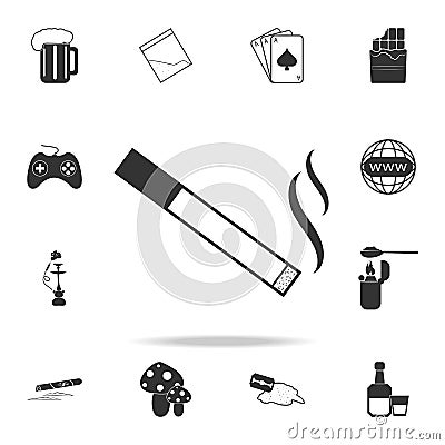 Cigarette iconSet of Human weakness and Addiction element icon. Premium quality graphic design. Signs, outline symbols collection Stock Photo