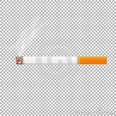 Cigarette isolated on background. Vector illustrations in realistic style Vector Illustration