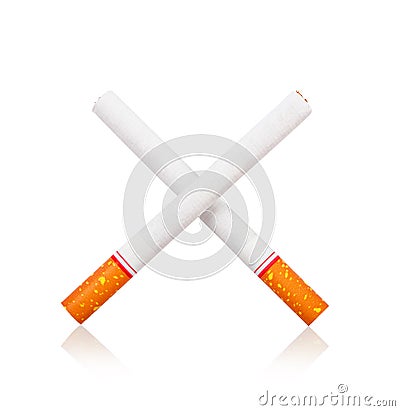 Cigarette isolated white. Stock Photo