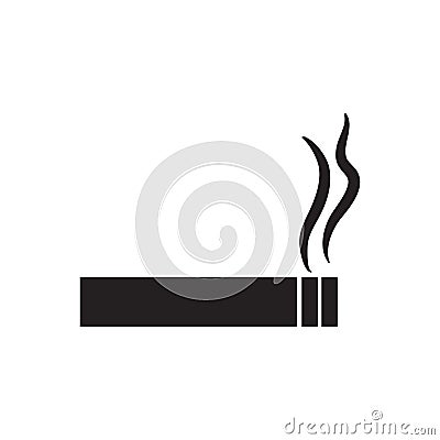 cigarette smoke habit tobacco pictogram Cartoon Illustration