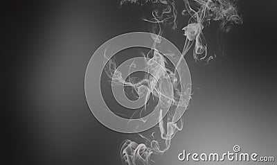 Cigarette smoke over blacl wall. Healthcare nonsmoking addictions concept. Abstract background for posters and flyers Stock Photo