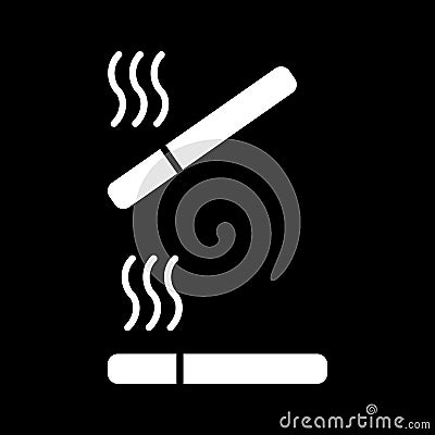 Cigarette vector icon. Smoking place zone symbol. Line style. Vector Illustration