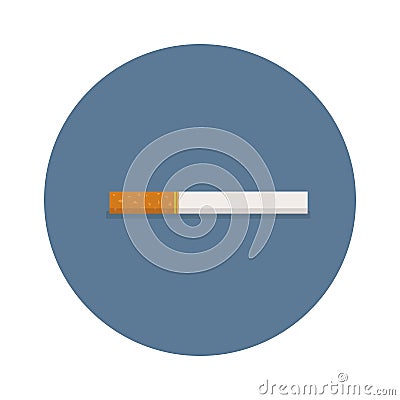 Cigarette with a yellow filter on a blue background Vector Illustration