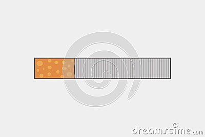 A cigarette with a yellow filter. vector illustration Vector Illustration