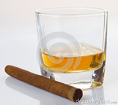Cigars and whiskey Stock Photo
