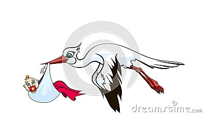 Cigogne Et Bebe Boucle Sans Couture Banque De Videos Video Du Boucle Ciel