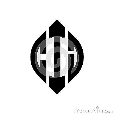 CIJ circle letter logo design with circle and ellipse shape. CIJ ellipse letters with typographic style. The three initials form a Vector Illustration