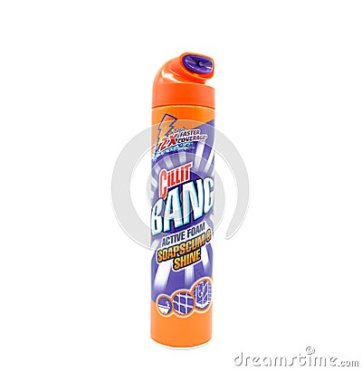 Cillit Bang Bathroom Cleaner in Recyclable Plastic Contianer. Editorial Stock Photo