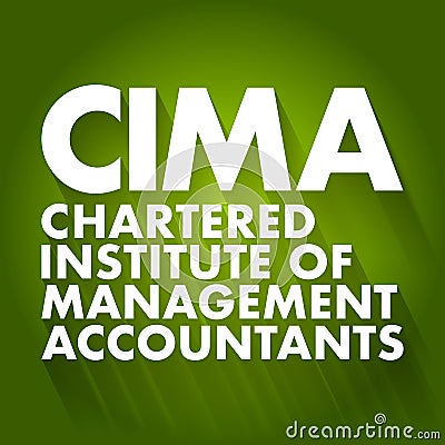 CIMA - Chartered Institute of Management Accountants acronym, business concept background Stock Photo