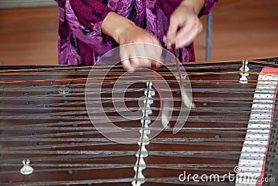 The cimbalom instrument Stock Photo