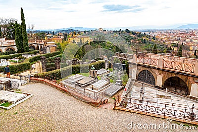 Cimitero delle Porte Sante cemetry in Florence, Italy Editorial Stock Photo