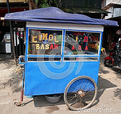 Cimol Basah being sold on the roadside Editorial Stock Photo