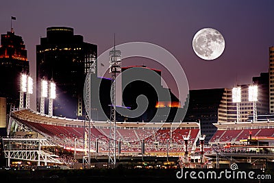 Cincinnati Ohio After Sunset Stock Photo